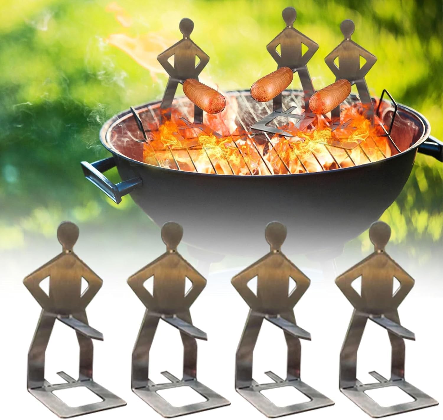 Sausage Man Sizzlin’ Sausage Rack Funny Sausage Rack BBQ Fork - Tophatter Daily Deals