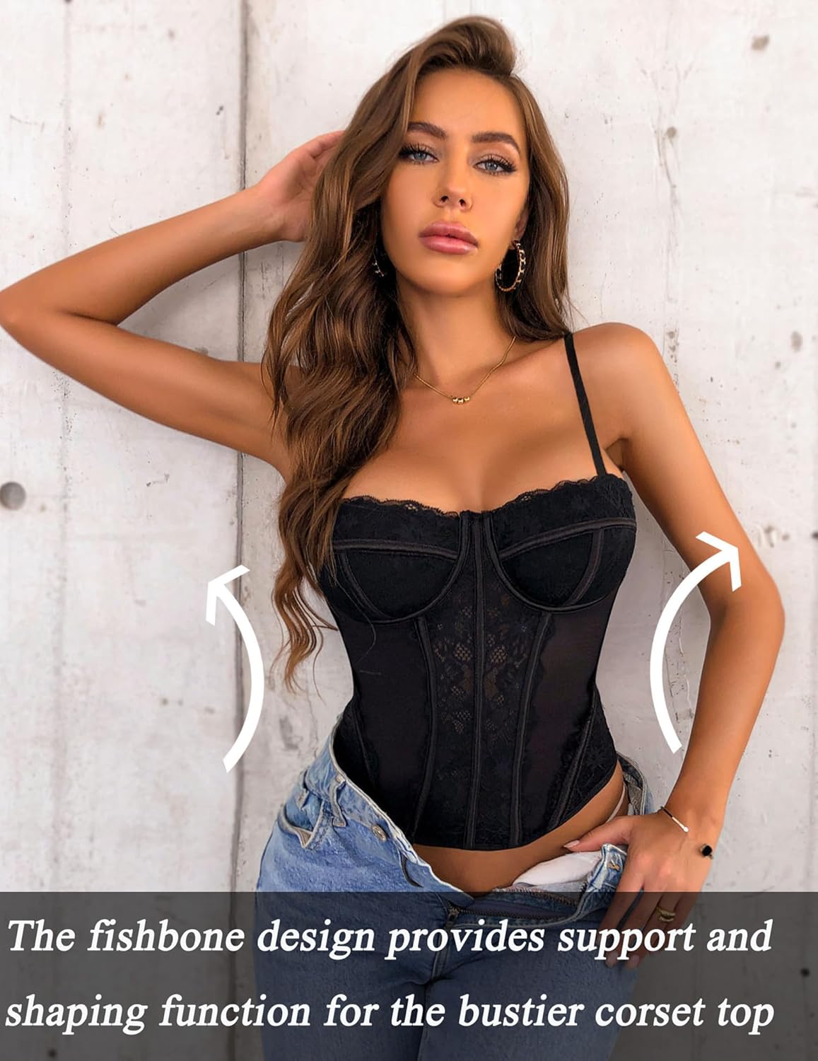 Corset Tops Lace Bustier Bralette Lingeries-Corsets - Tophatter Daily Deals