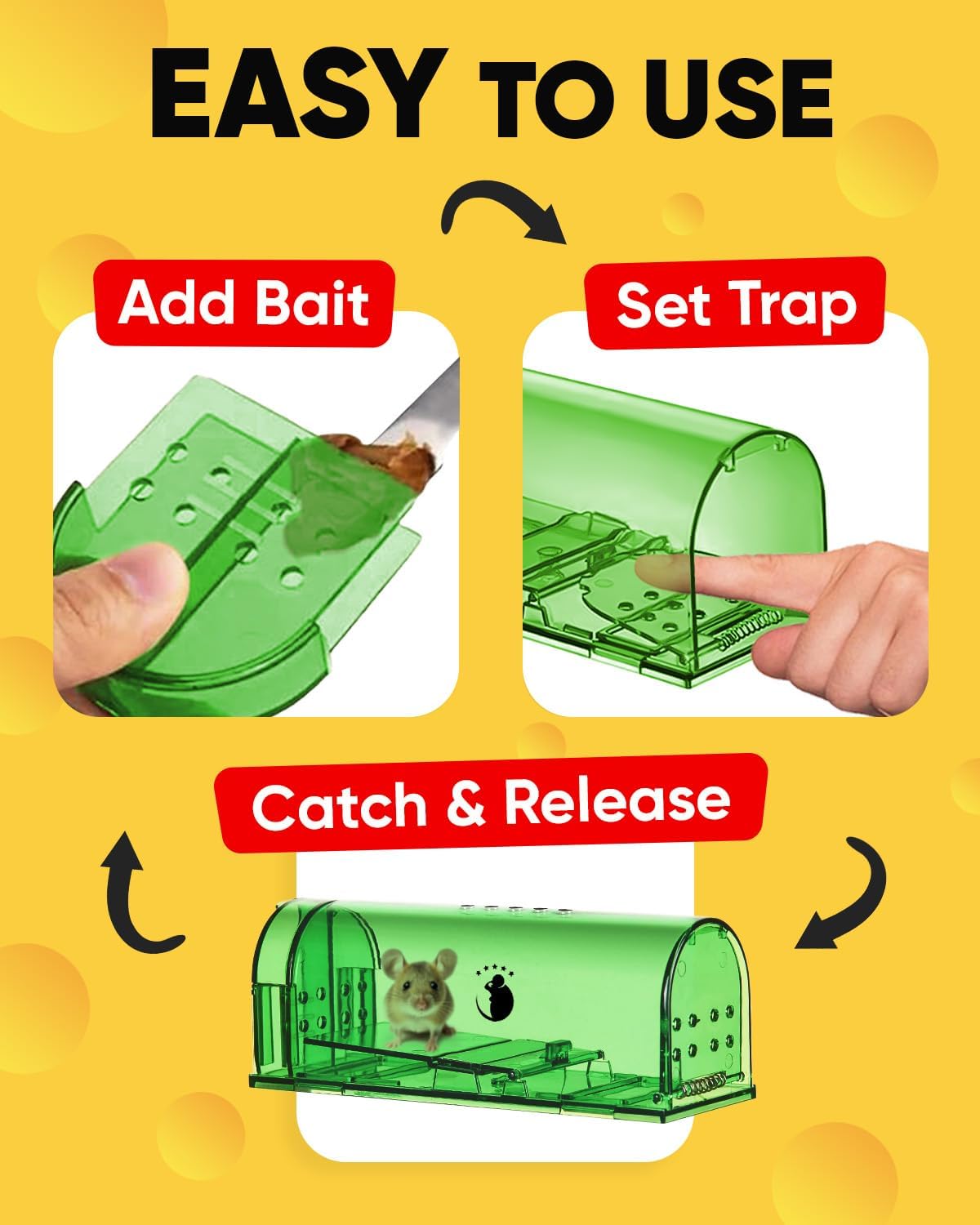Mouse Traps 4 Pack Humane Live Capture Fall 2025 No Touch - Tophatter Daily Deals