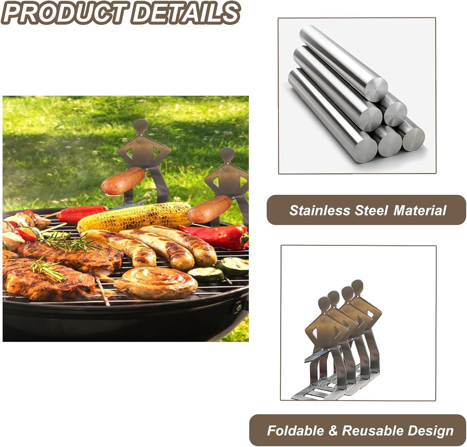 Sausage Man Sizzlin’ Sausage Rack Funny Sausage Rack BBQ Fork - Tophatter Daily Deals