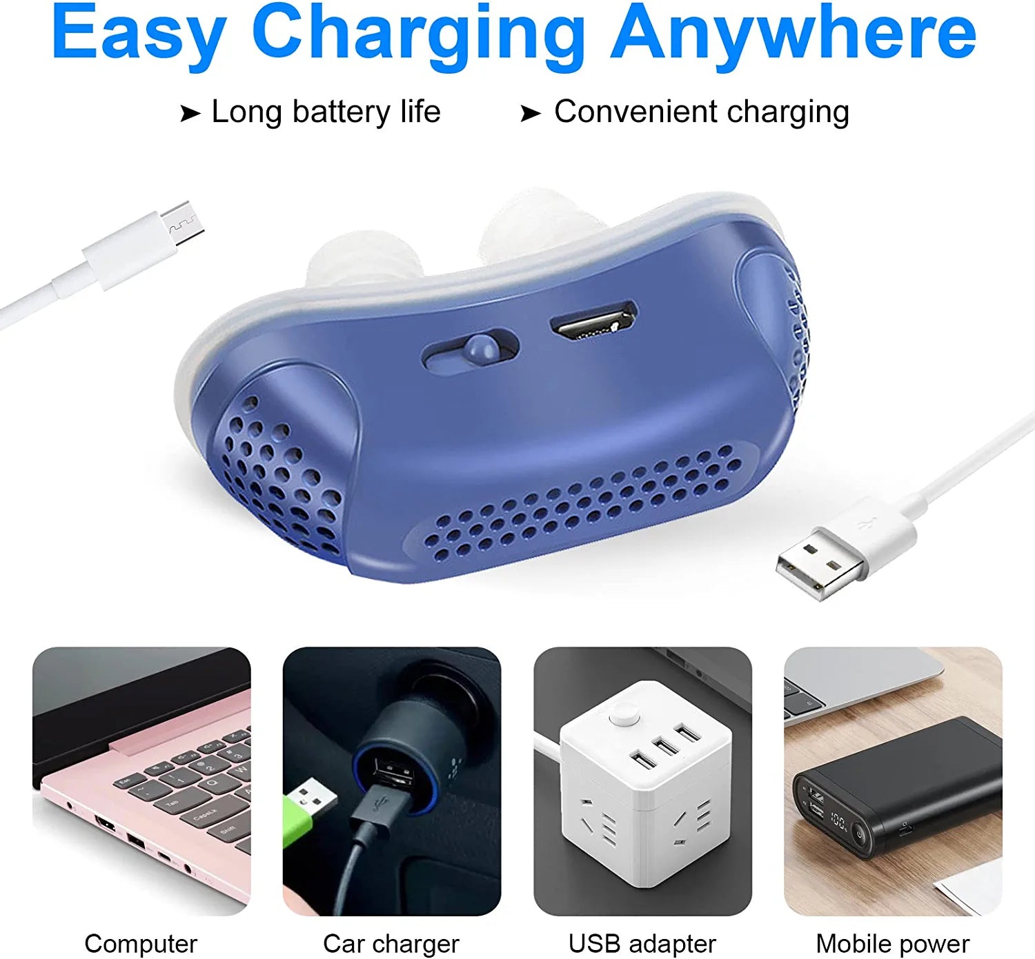 Anti Snoring Device Micro CPAP Travel Sleep Aid USB - Tophatter Daily Deals