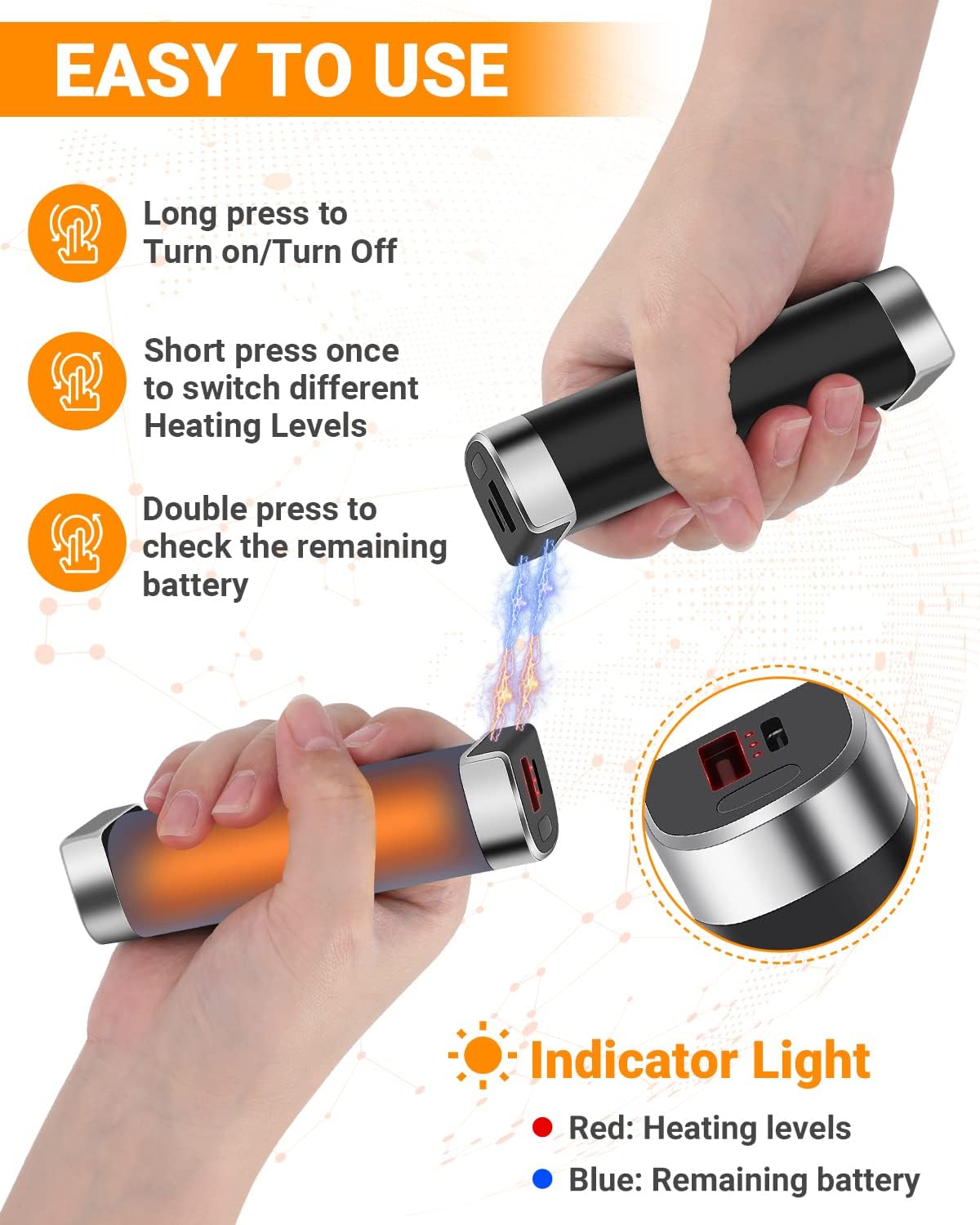 2 Packs Split-Magnetic Electric Reusable Handwarmer, 10000mAh & 360° Heating MAX 15 Hrs Warmth & 3 Levels Temp Portable USB Power Bank Health & Wellness - Tophatter Daily Deals