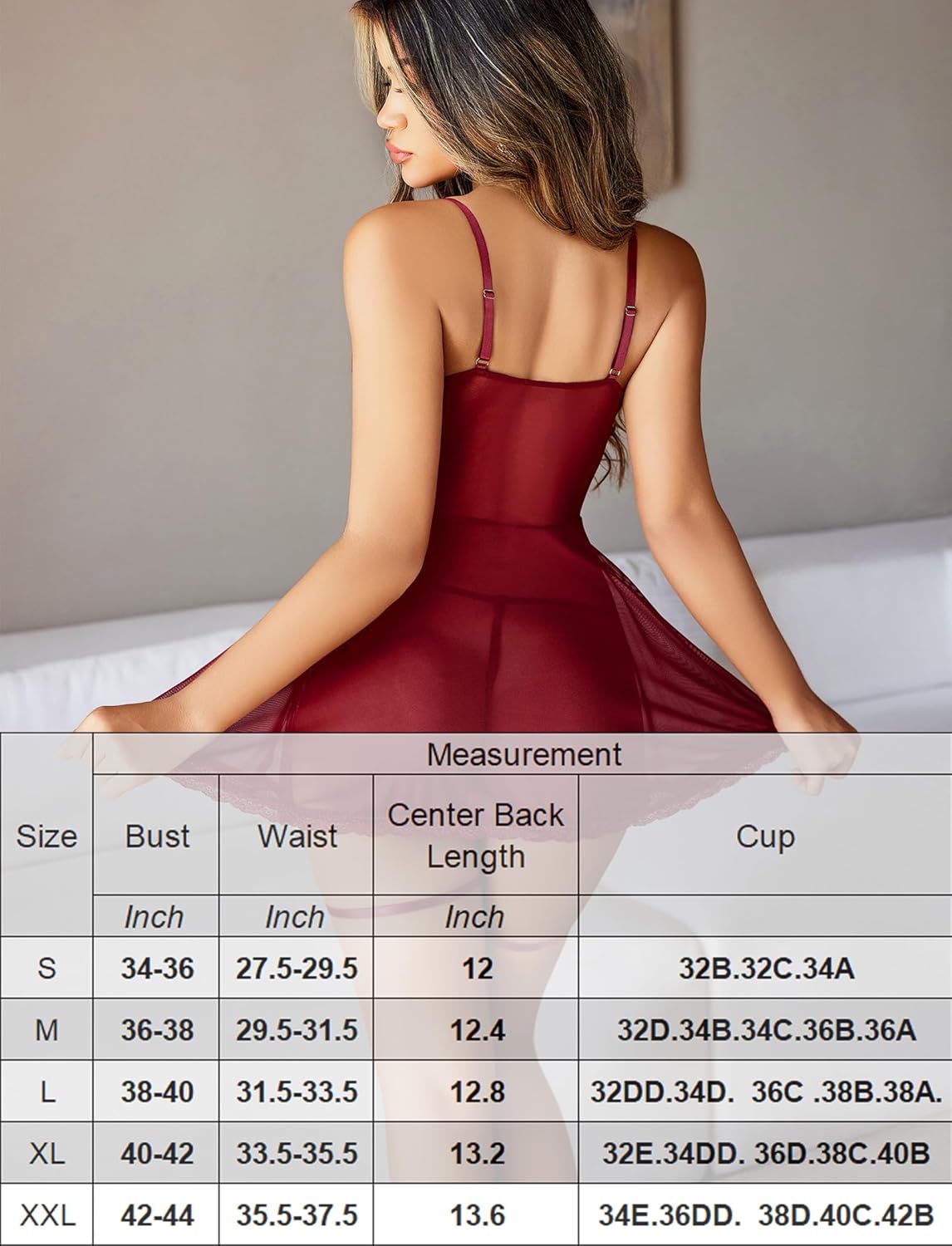 Open Front Mesh Babydoll with Garter Belts Lingerie-Babydolls - Tophatter Daily Deals