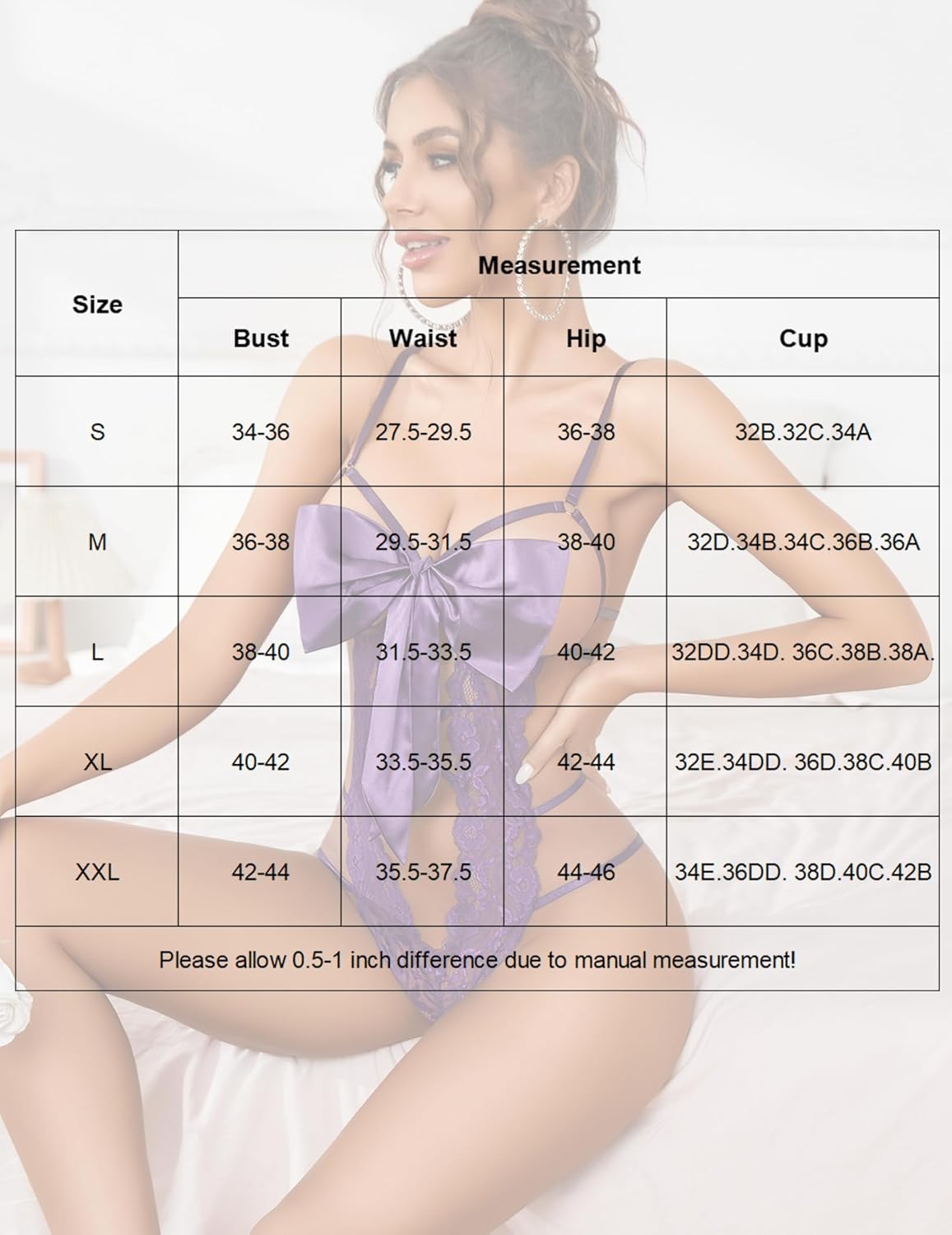 Floral Lace Teddy Bow Tie Bodysuit Lingeries-Bodysuits - Tophatter Daily Deals