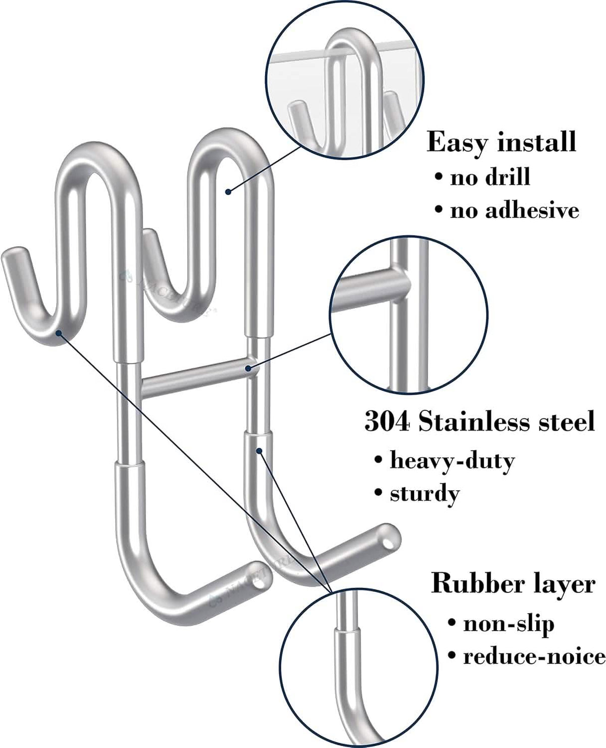 Rust-Resistant Door Mount Shower Hook – Strong Multifunctional Hanging Hook Home Improvement - Tophatter Daily Deals