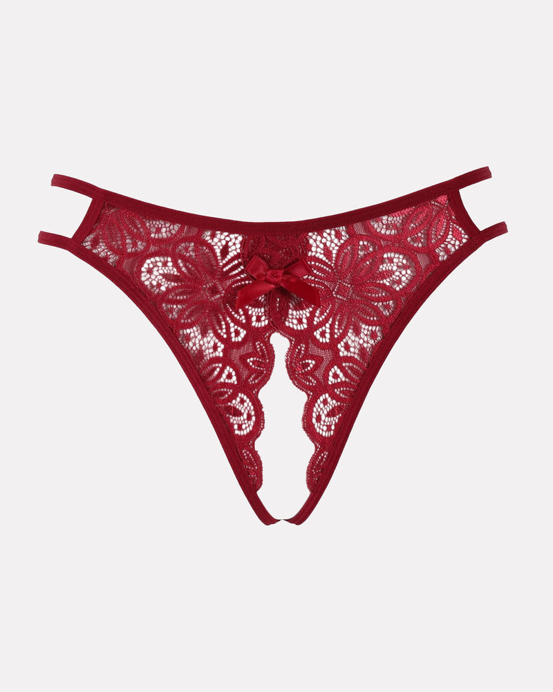 Floral Lace Briefs with Cute Bow Lingeries-panties - Tophatter Daily Deals