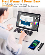 2 Packs Split-Magnetic Electric Reusable Handwarmer, 10000mAh & 360° Heating MAX 15 Hrs Warmth & 3 Levels Temp Portable USB Power Bank Health & Wellness - Tophatter Daily Deals