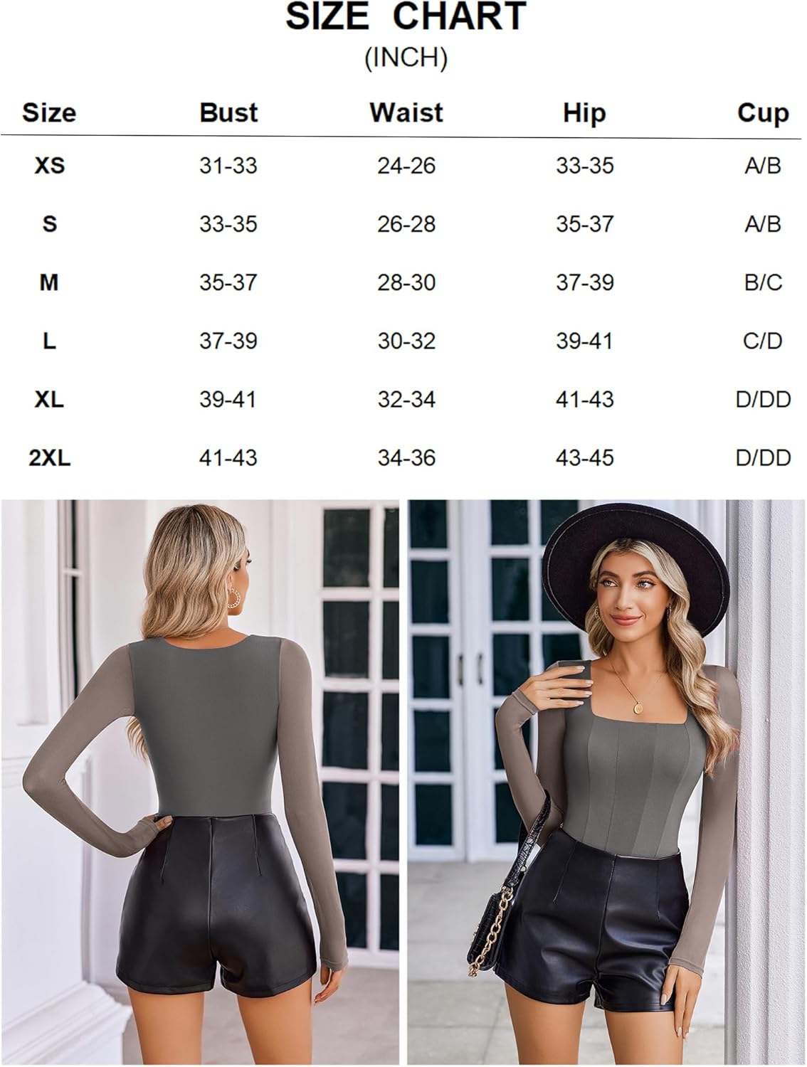 Square Neck One Piece Mesh Leotard Tops Shaperwear-bodysuit - Tophatter Daily Deals