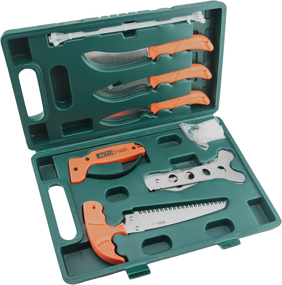 ACCUSHARP PROCESSING HUNTERS KIT - 9PCS - Tophatter's Army Deals KNIVES - Tophatter Daily Deals