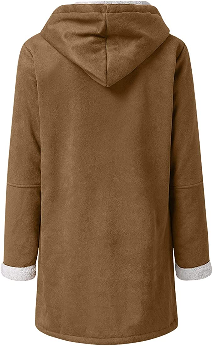 Warm Womens Winter Jacket - Hooded Mid-Thigh, Suede - Tophatter Daily Deals