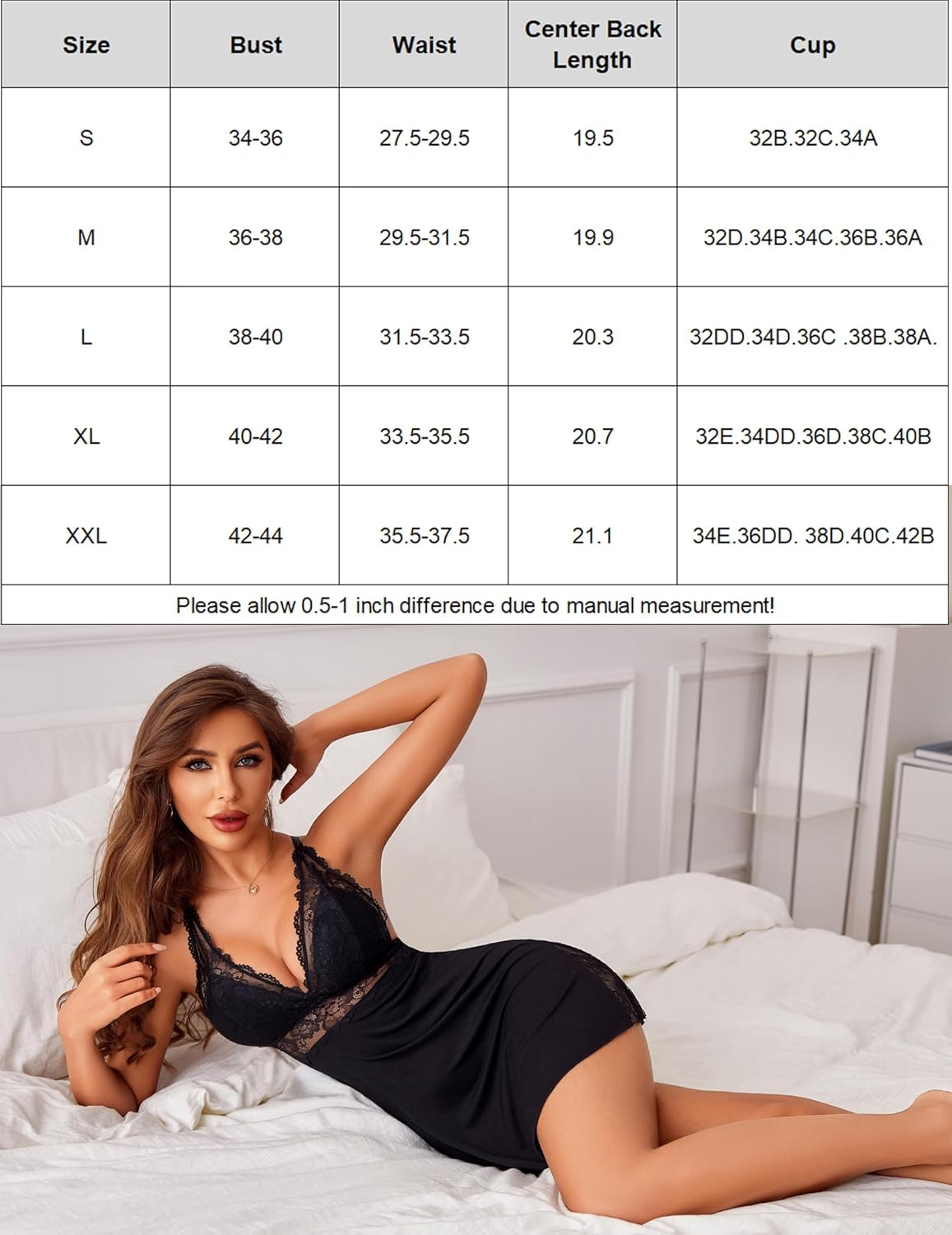 Lace Nightgown V Neck Soft Chemise Lingeries-Chemises - Tophatter Daily Deals
