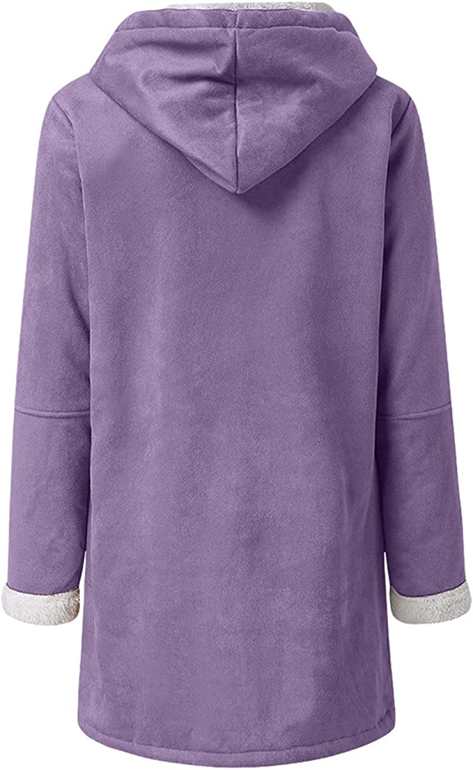 Warm Womens Winter Jacket - Hooded Mid-Thigh, Suede - Tophatter Daily Deals