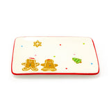 Ceramic Rectangle Christmas Gingerbread Plate Serving Dish Christmas Snack Plate Plate - Tophatter Daily Deals