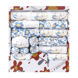 18 Piece Cotton Newborn Clothes Gift Box Set Flower Blue 59cm 0 - Tophatter Daily Deals