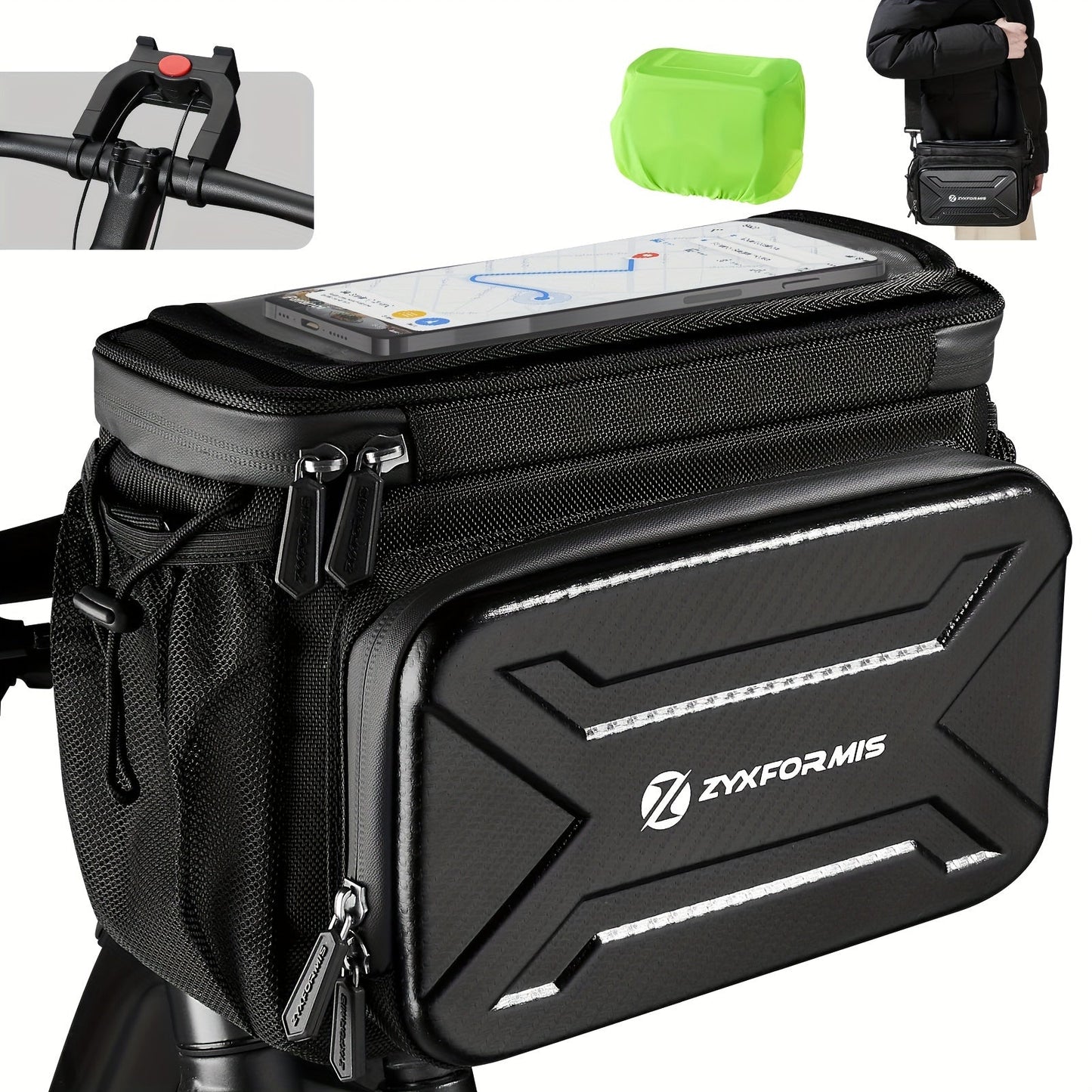 Bicycle Handlebar Bag with Phone Case Mount Sports & Fitness > Bikes & Accessories > Bicycle Bags - Tophatter Daily Deals
