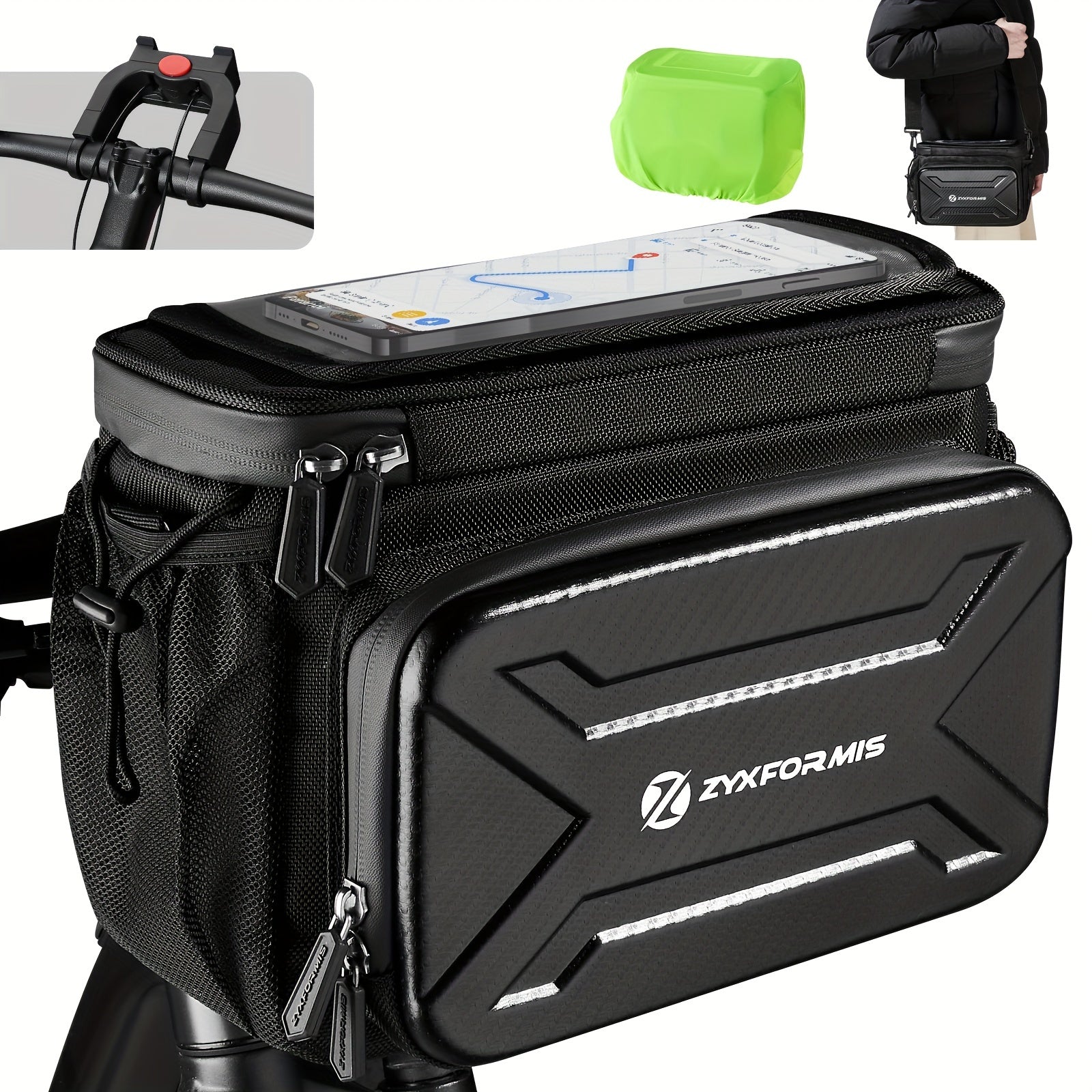 Bicycle Handlebar Bag with Phone Case Mount Sports & Fitness > Bikes & Accessories > Bicycle Bags - Tophatter Daily Deals