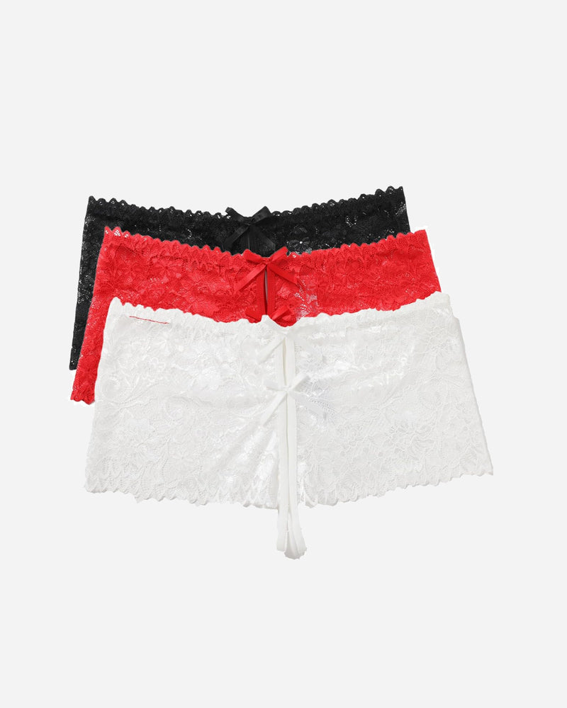 Lace Underwear High Waist Panty Red+Black+White Lingeries-panties - Tophatter Daily Deals