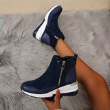 Waterproof Cozy Women’s Ankle Boots - Wedge Suede Heel - Tophatter Daily Deals