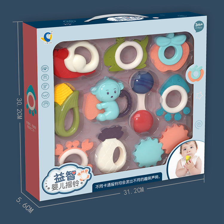 Baby Rattle 10 Piece Set, Hand Rattle Gift Box Set 0 - Tophatter Daily Deals