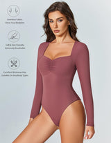 Sweetheart Neckline Bodysuit Tops Purple Red Shaperwear-bodysuit - Tophatter Daily Deals