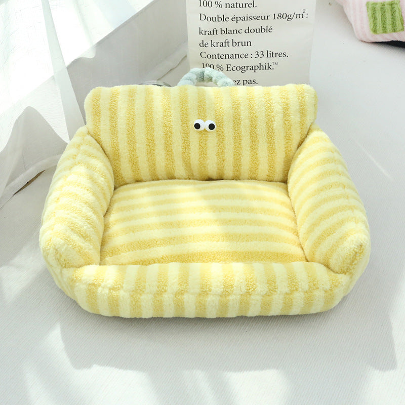 Autumn And Winter Big Eye Dog Kennel Yellow 0 - Tophatter Daily Deals