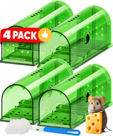 Mouse Traps 4 Pack Humane Live Capture Fall 2025 No Touch - Tophatter Daily Deals