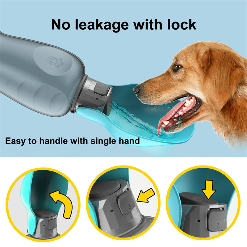 800ml Dogs Water Bottle Portable High Capacity Leakproof Pet Foldable Drinking Bowl Golden Retriever Outdoor Walking Supplies Pet Products 0 - Tophatter Daily Deals