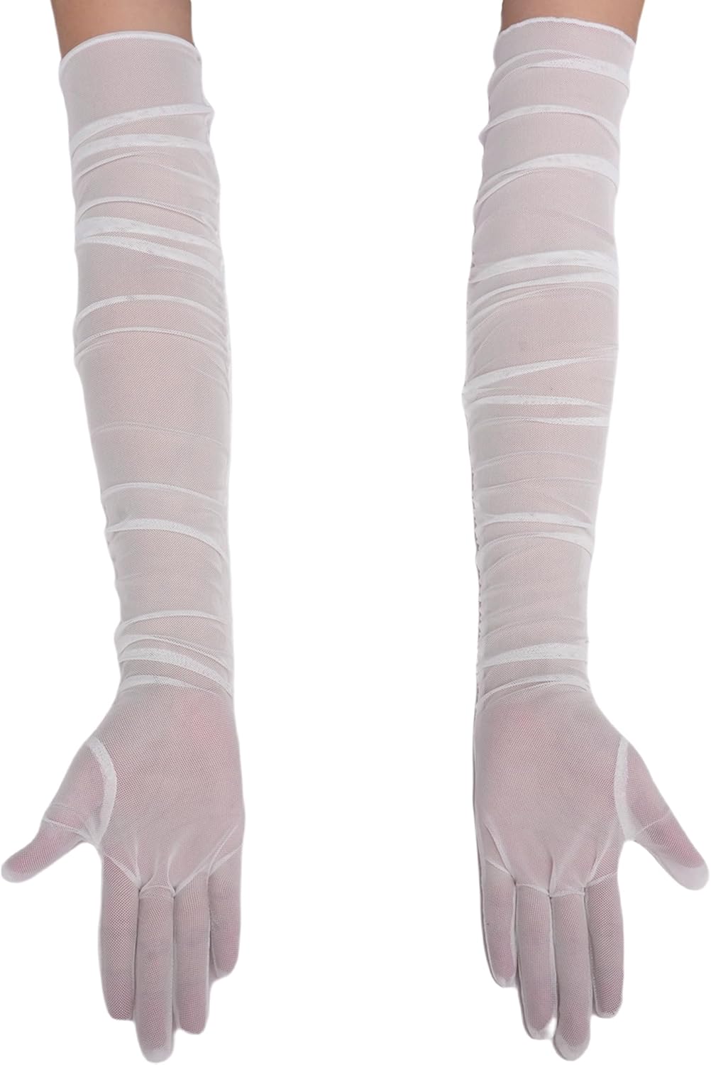 1920s Long Sheer Gloves Tulle Mesh Gloves Accessories - Tophatter Daily Deals