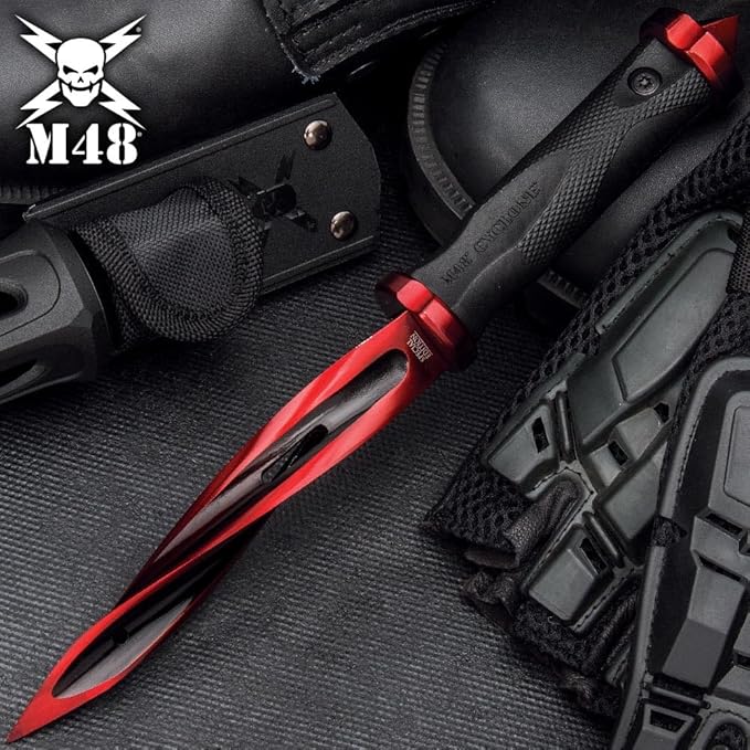 United Cutlery M48 Blue Cyclone Twisted Fixed Blade-GS95 Red - Tophatter Daily Deals