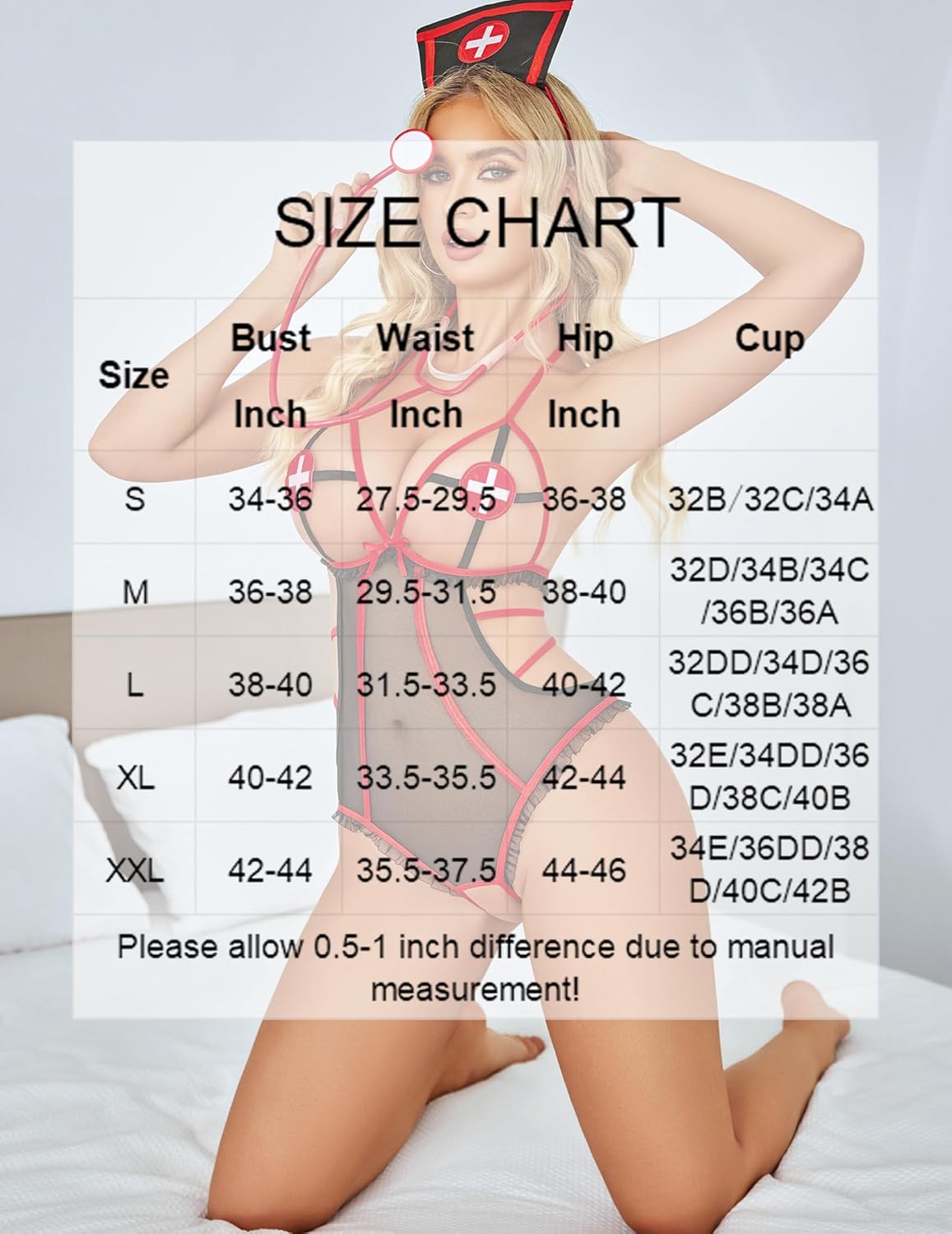 Naughty Roleplay Bodysuit Nurse Costume Lingeries-Bodysuits - Tophatter Daily Deals