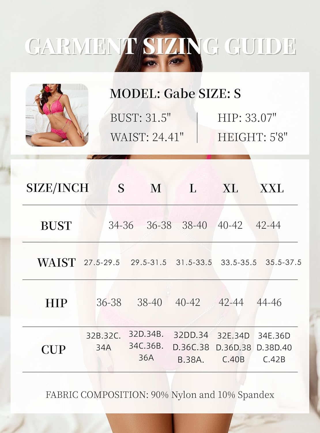 2 Piece Lace Lingerie Set with Chain Lingerie Sets-Bra Sets - Tophatter Daily Deals