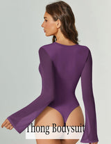 Bell Long Sleeve Bodysuits Mesh Leotard Tops Shaperwear-bodysuit - Tophatter Daily Deals