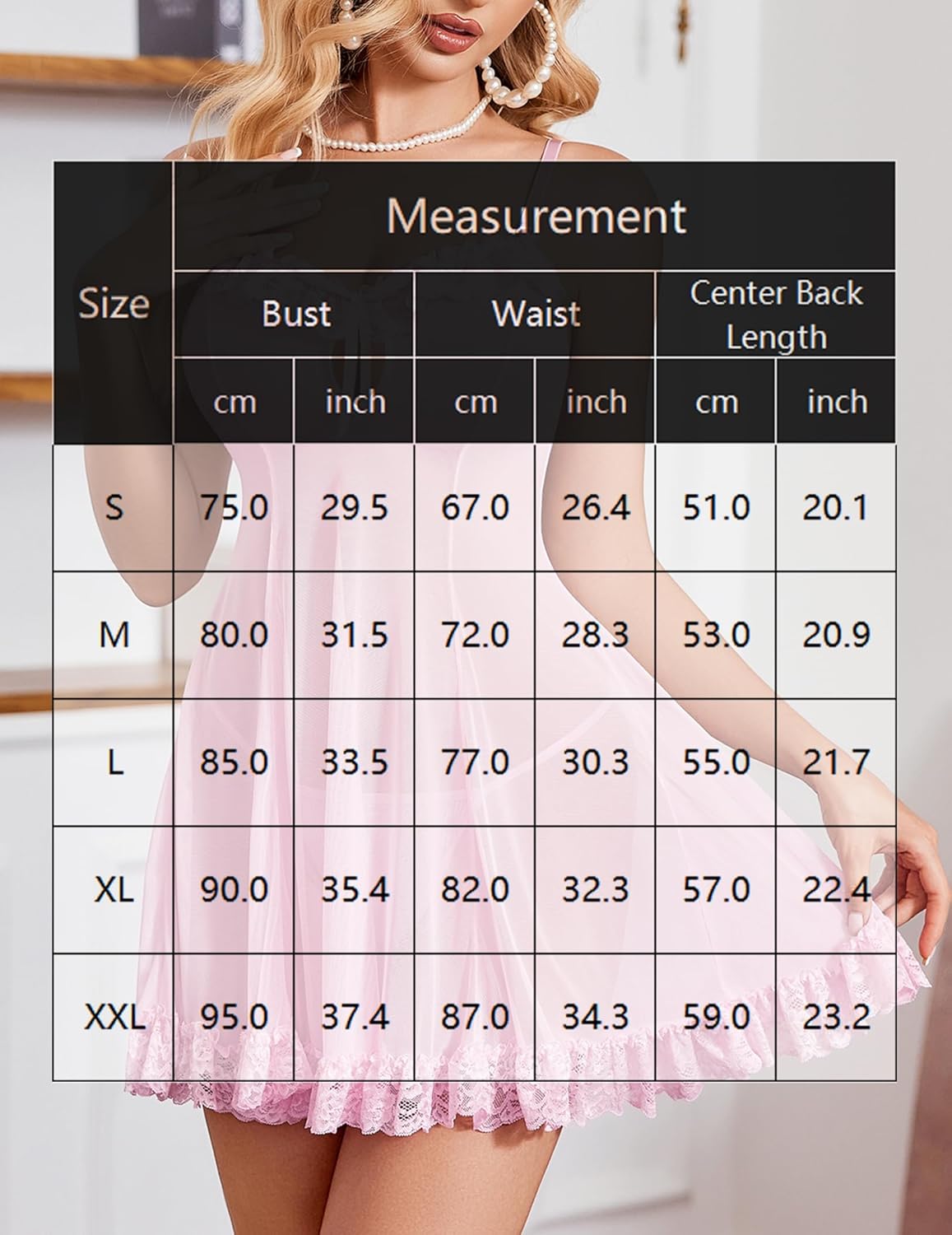 Sheer Babydoll Nighties Lace Nightgown Lingerie-Babydolls - Tophatter Daily Deals