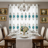Embroidered Medallion Curtain Set – 2 Panel Window Drapes with Attached Backing & Matching Valance Furniture & Decor - Tophatter Daily Deals