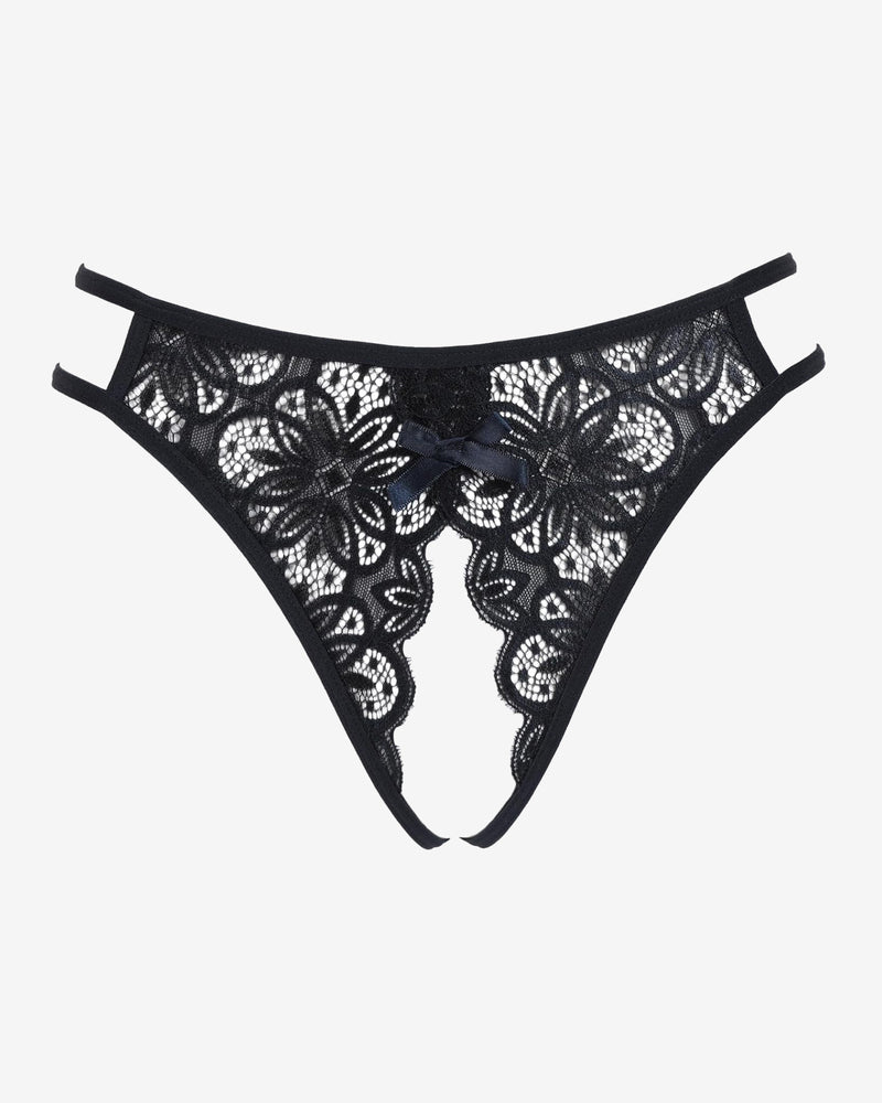 Floral Lace Briefs with Cute Bow Lingeries-panties - Tophatter Daily Deals