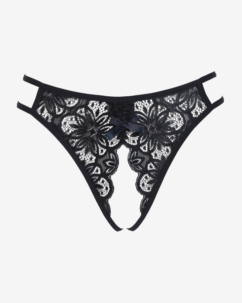 Floral Lace Briefs with Cute Bow Lingeries-panties - Tophatter Daily Deals