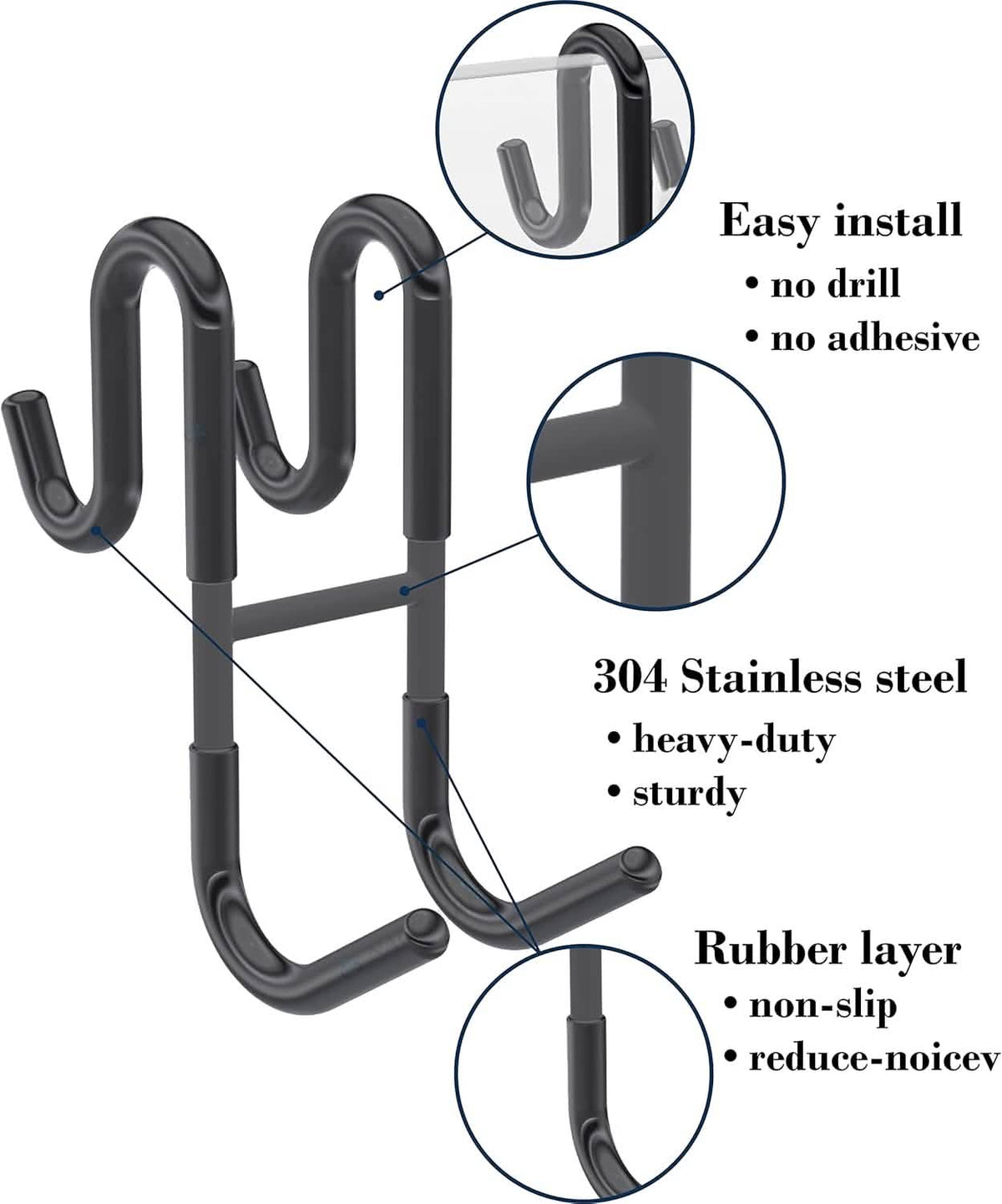 Rust-Resistant Door Mount Shower Hook – Strong Multifunctional Hanging Hook Home Improvement - Tophatter Daily Deals