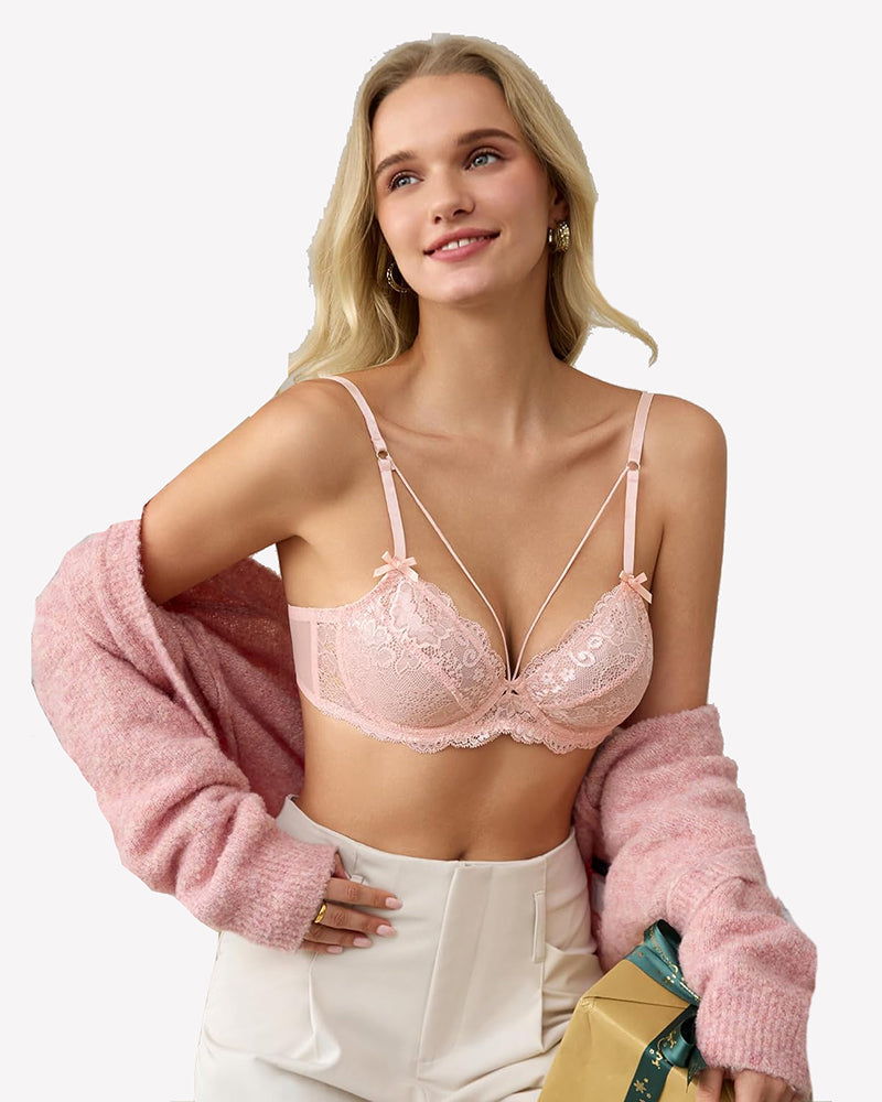 Lace Unlined Strappy Bras Lingerie Sets-Bras - Tophatter Daily Deals