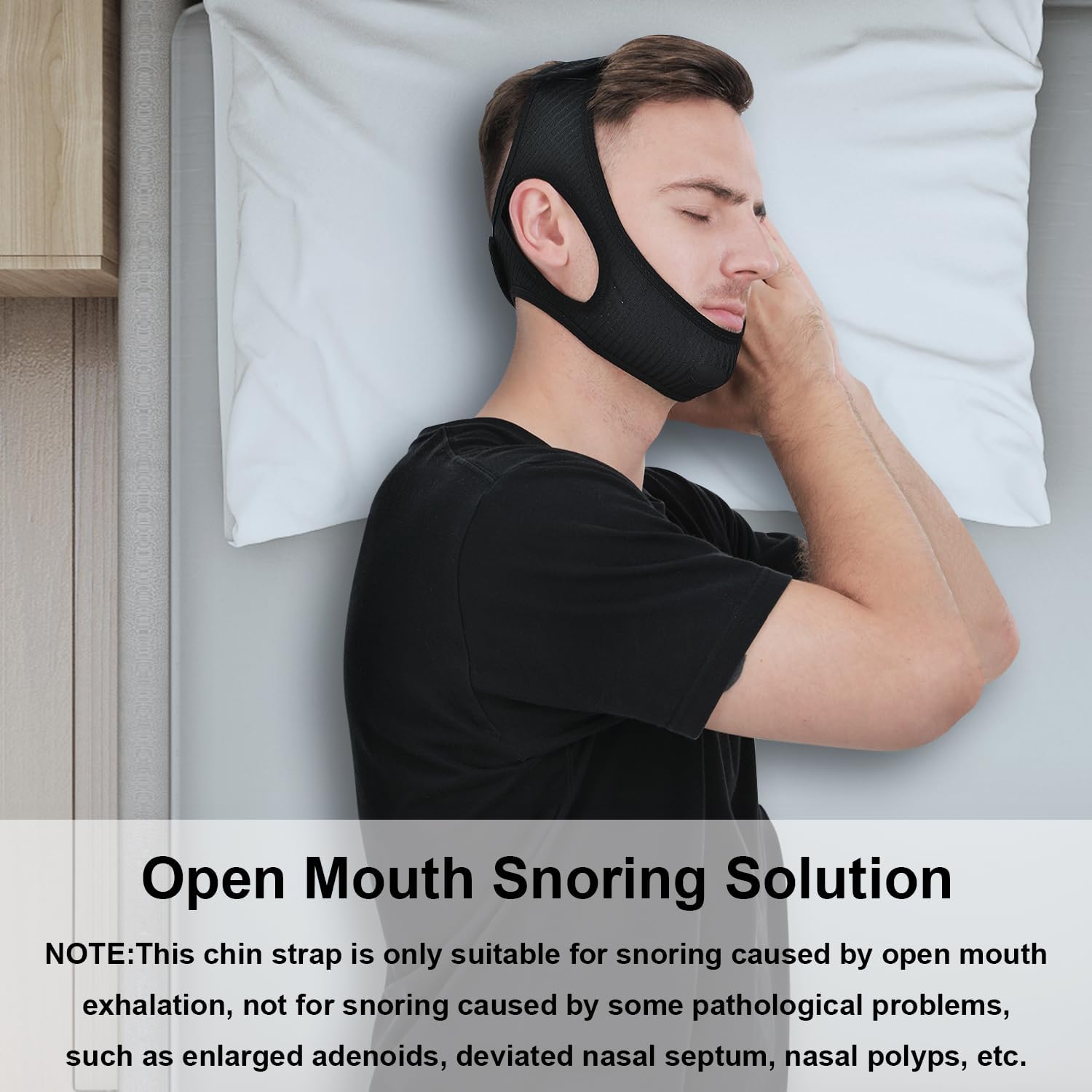 Anti Snoring Chin Strap Breathable Sleep Apnea Aid 2025 - Tophatter Daily Deals