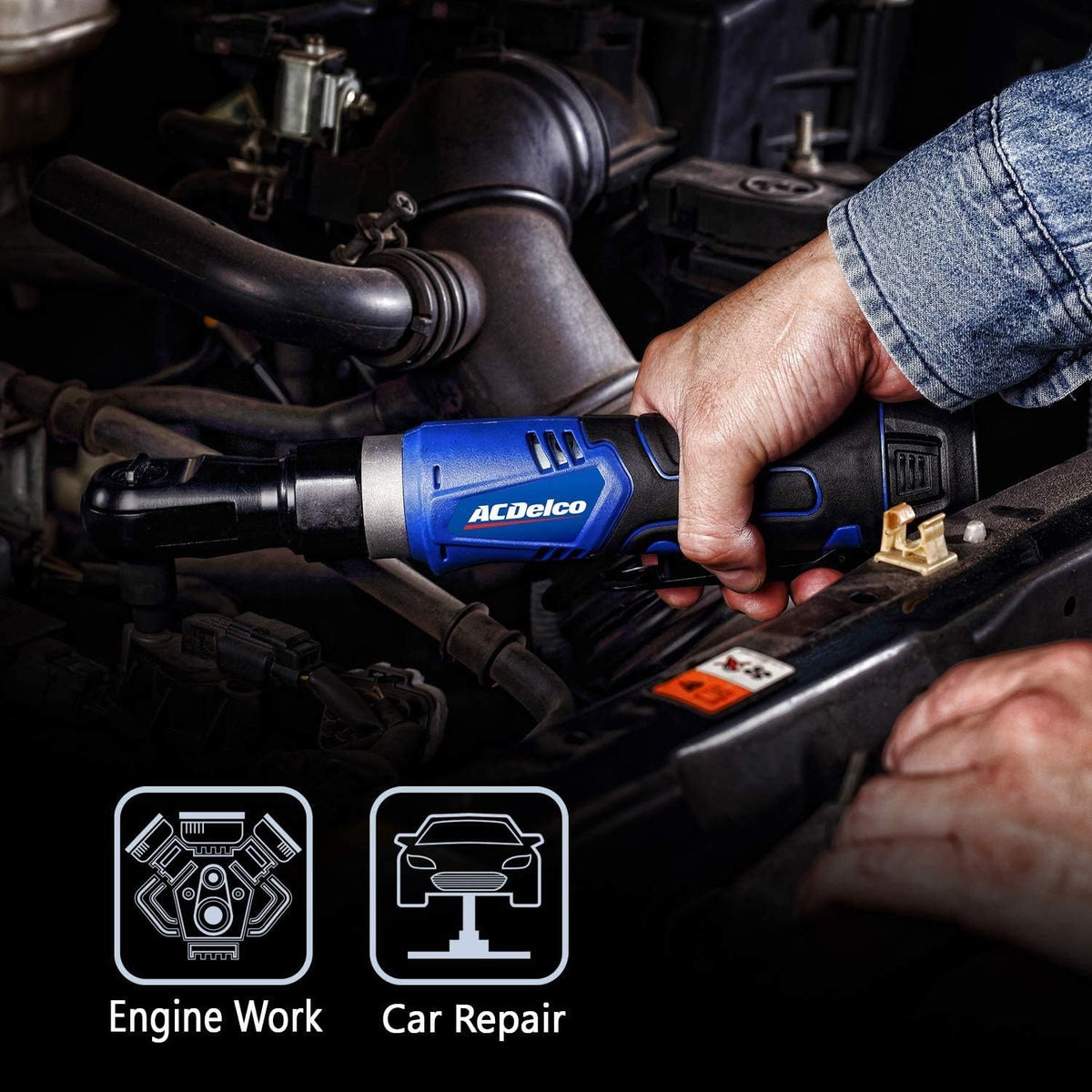 ACDelco ARW1209-K9 G12 Series 12V Lithium-Ion Battery And Charger Cordless 1/4” & 3/8” Ratchet Wrench Combo Tool Kit with Canvas Bag Home Improvement - Tophatter Daily Deals