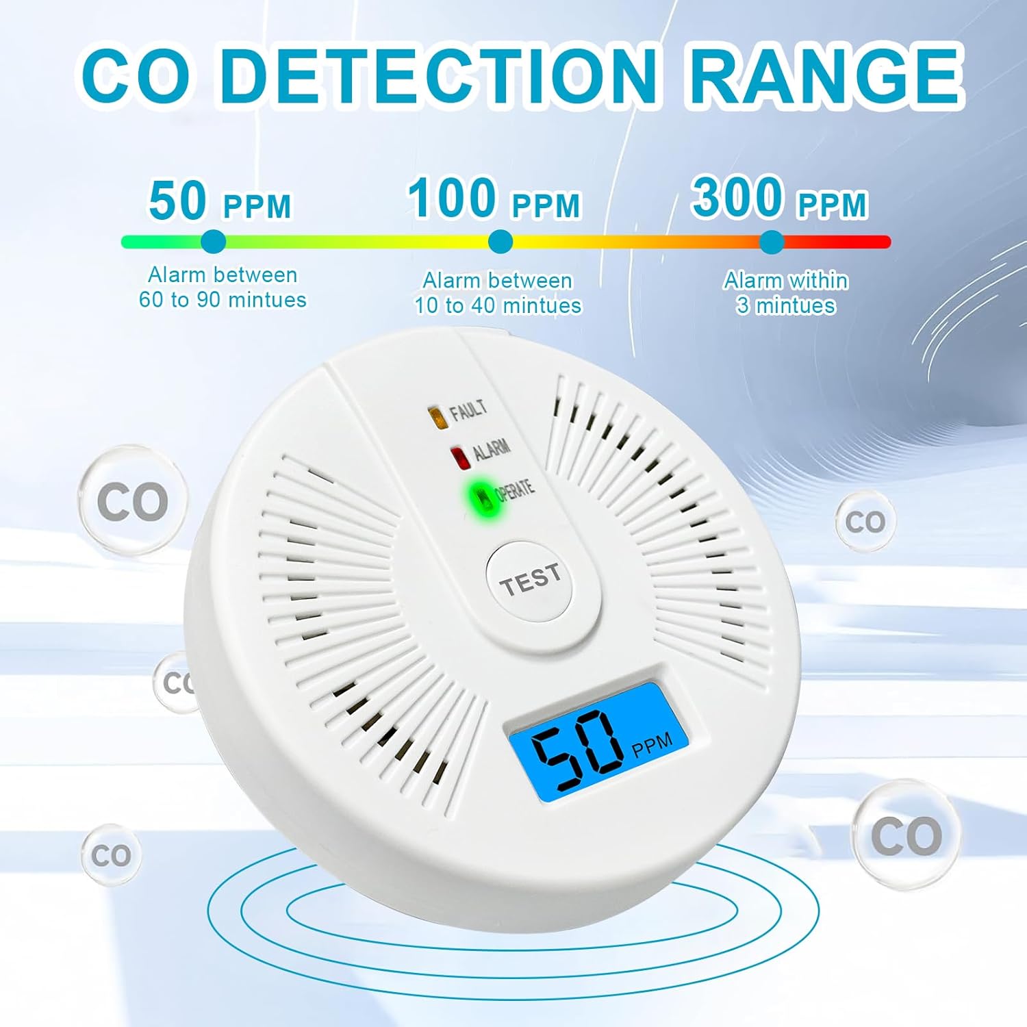 Portable Carbon Monoxide Detector – Battery-Operated CO Alarm Home Improvement - Tophatter Daily Deals