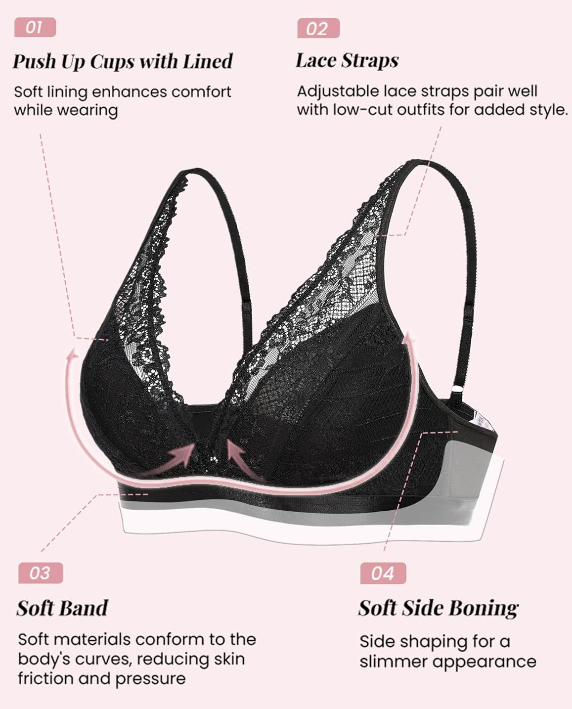 Lace Wireless Bralette Bras Lingerie Sets-Bras - Tophatter Daily Deals