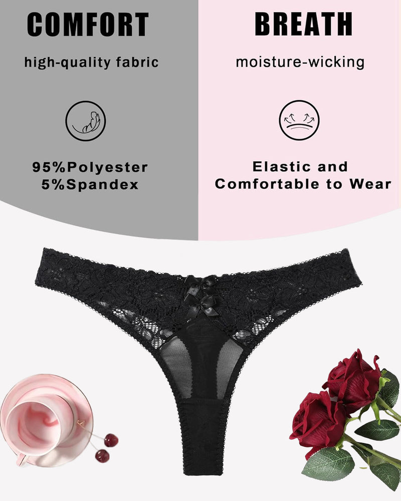 Mesh Lace Thongs Low Waist Panties Lingeries-panties - Tophatter Daily Deals