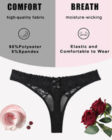 Mesh Lace Thongs Low Waist Panties Lingeries-panties - Tophatter Daily Deals