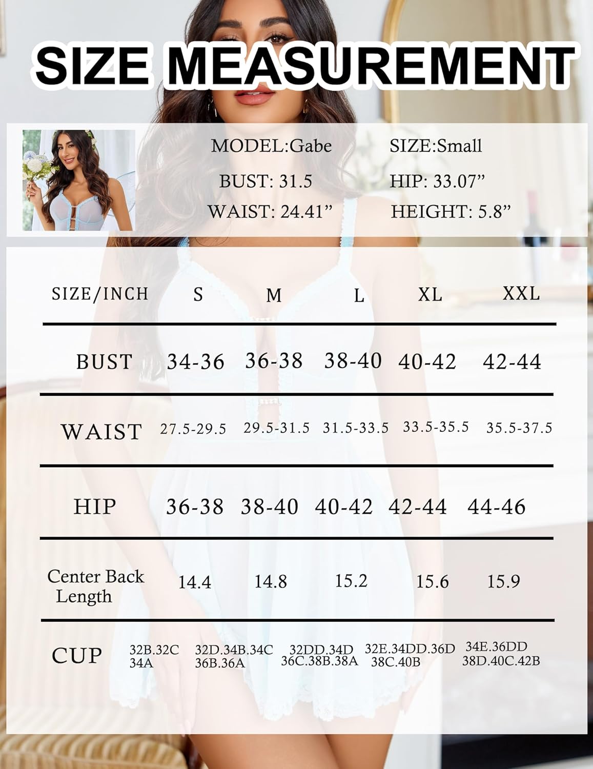 Lace Babydoll Deep V Neck Boudior Outfit Lingerie-Babydolls - Tophatter Daily Deals