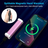 2 Packs Split-Magnetic Electric Reusable Handwarmer, 10000mAh & 360° Heating MAX 15 Hrs Warmth & 3 Levels Temp Portable USB Power Bank Health & Wellness - Tophatter Daily Deals