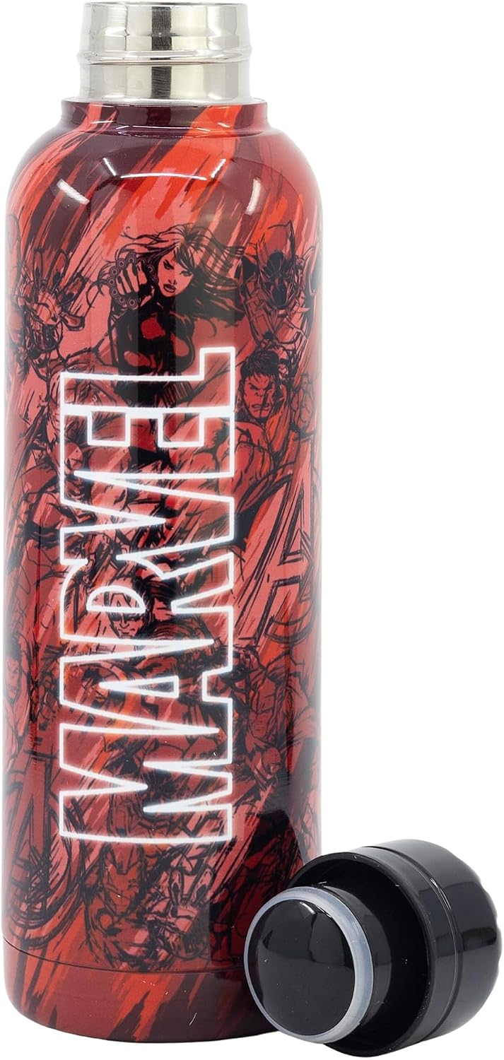 Marvel – Logo Pattern Water Bottle Water Bottle - Tophatter Daily Deals