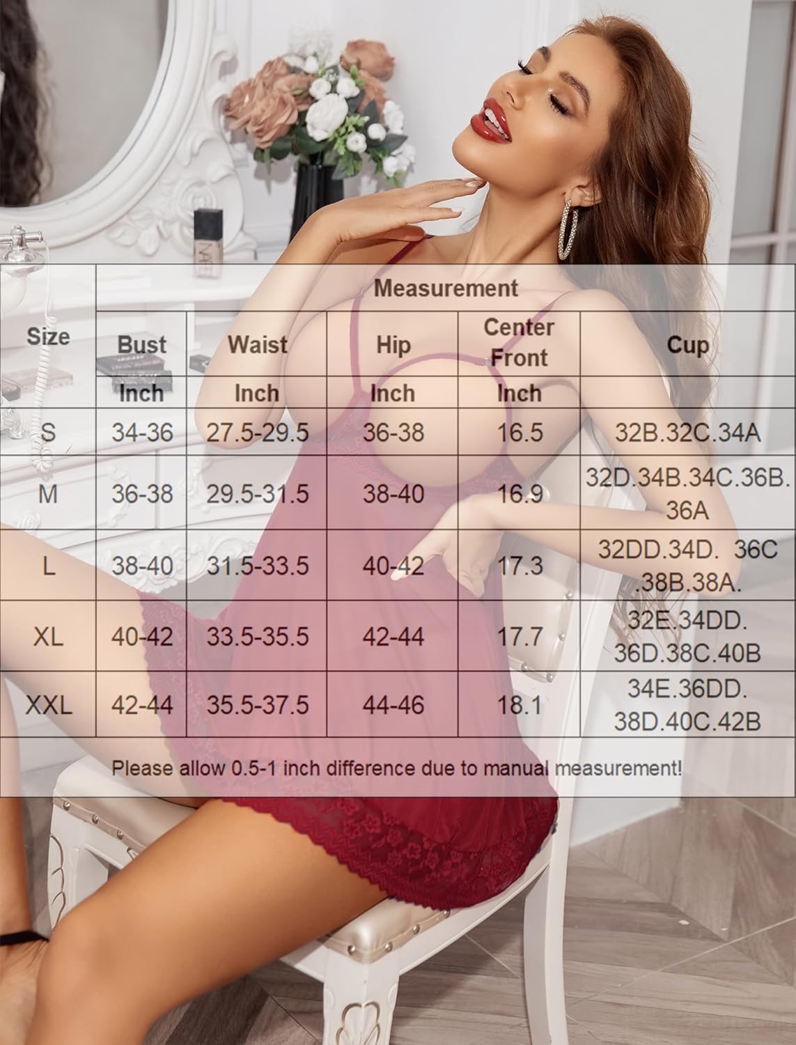 Cupless Lace Babydoll Crotchless Panty Set Lingerie-Babydolls - Tophatter Daily Deals