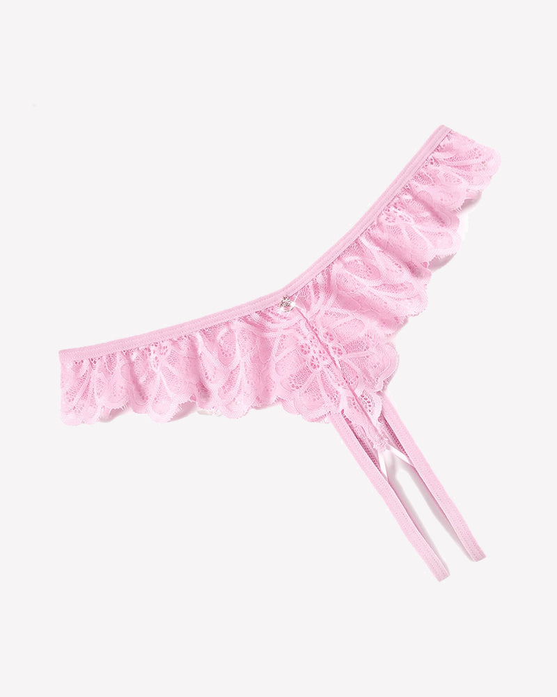 Lace Panties Criss Corss Thong Briefs Pink Lingeries-panties - Tophatter Daily Deals