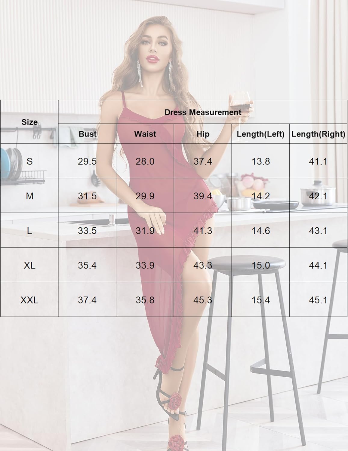 Mesh Chemise V Neck Nightdress Sleepwears-nightgowns - Tophatter Daily Deals